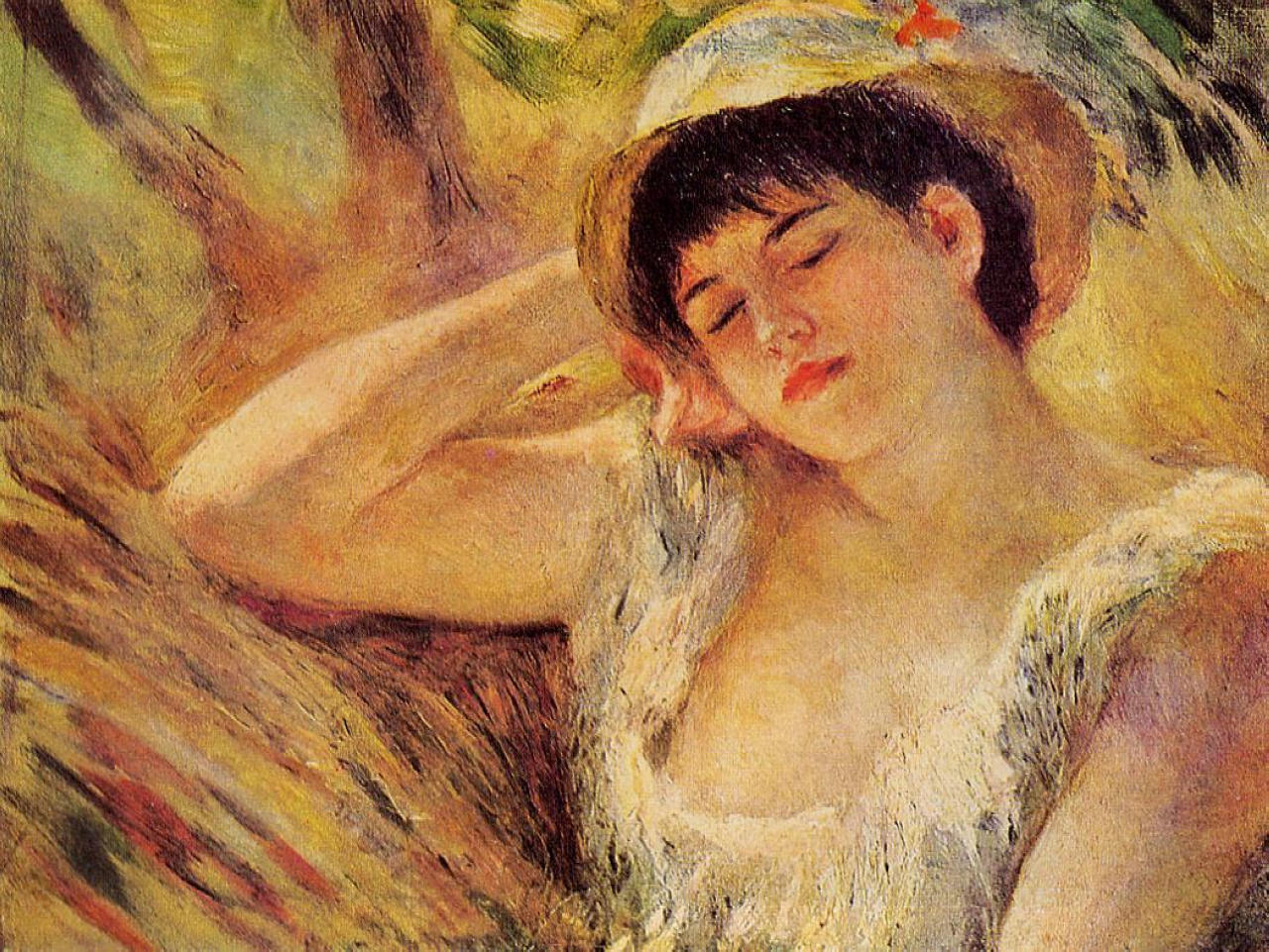 The Sleeper - Pierre-Auguste Renoir painting on canvas